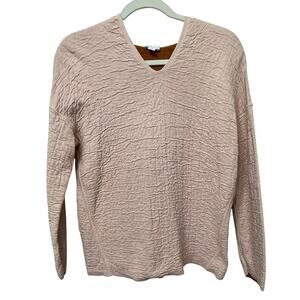 J.Jill Reversable Sweater Sz Small Hooded Pink/Brown Pull On